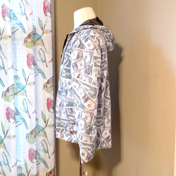 Dollar Bill Mo Money Hip Hop Rapper Zip Hoodie Hooded Jacket H&M Divided NWOT - Picture 3 of 6